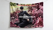 Balenciaga Goat Head Red Street Style Flannel Sofa Throw Blanket BA216